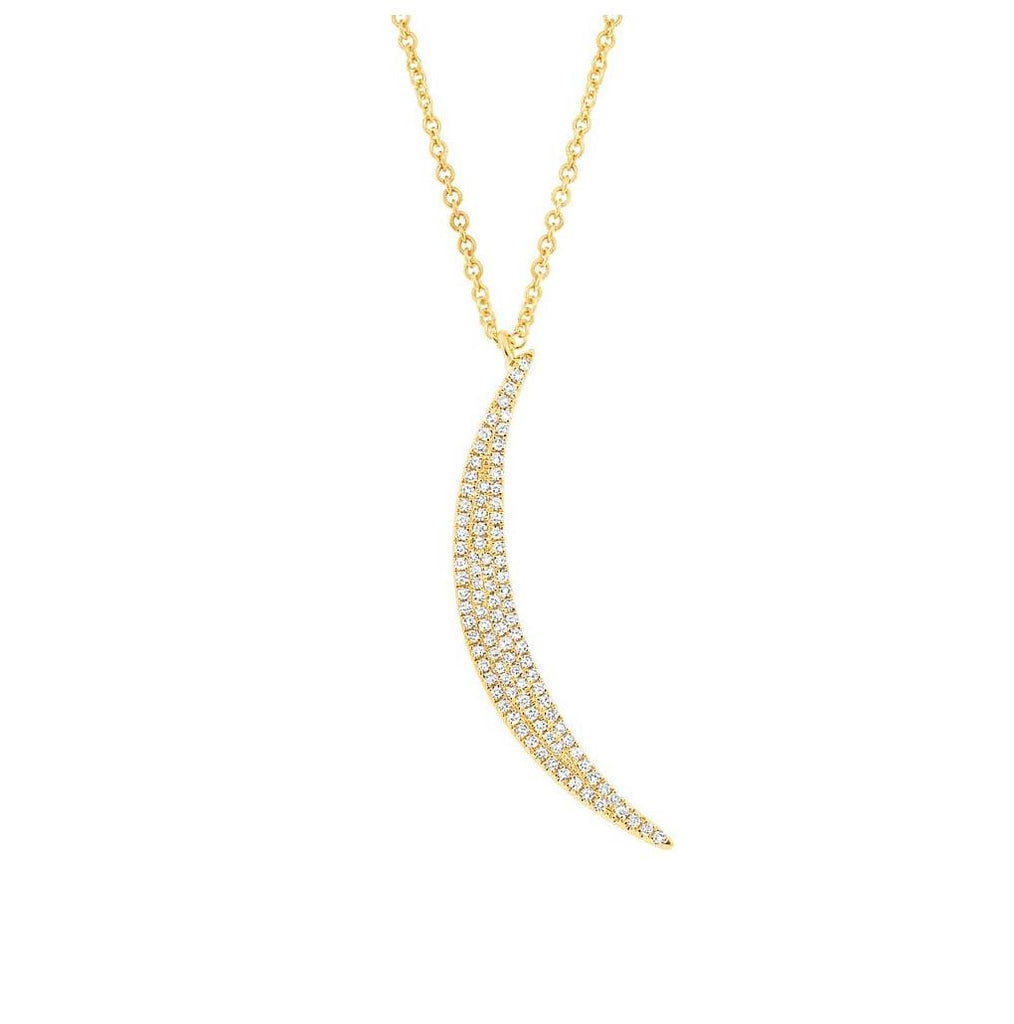 0.25 Ctw 14k Yellow Gold Diamond Pave Necklace