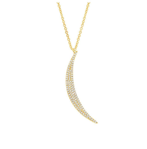 0.25 Ctw 14k Yellow Gold Diamond Pave Necklace