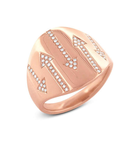 0.19 Ctw 14k Rose Gold Diamond Arrow Ring