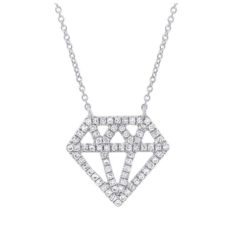 0.15 Ctw 14k White Gold Diamond Necklace