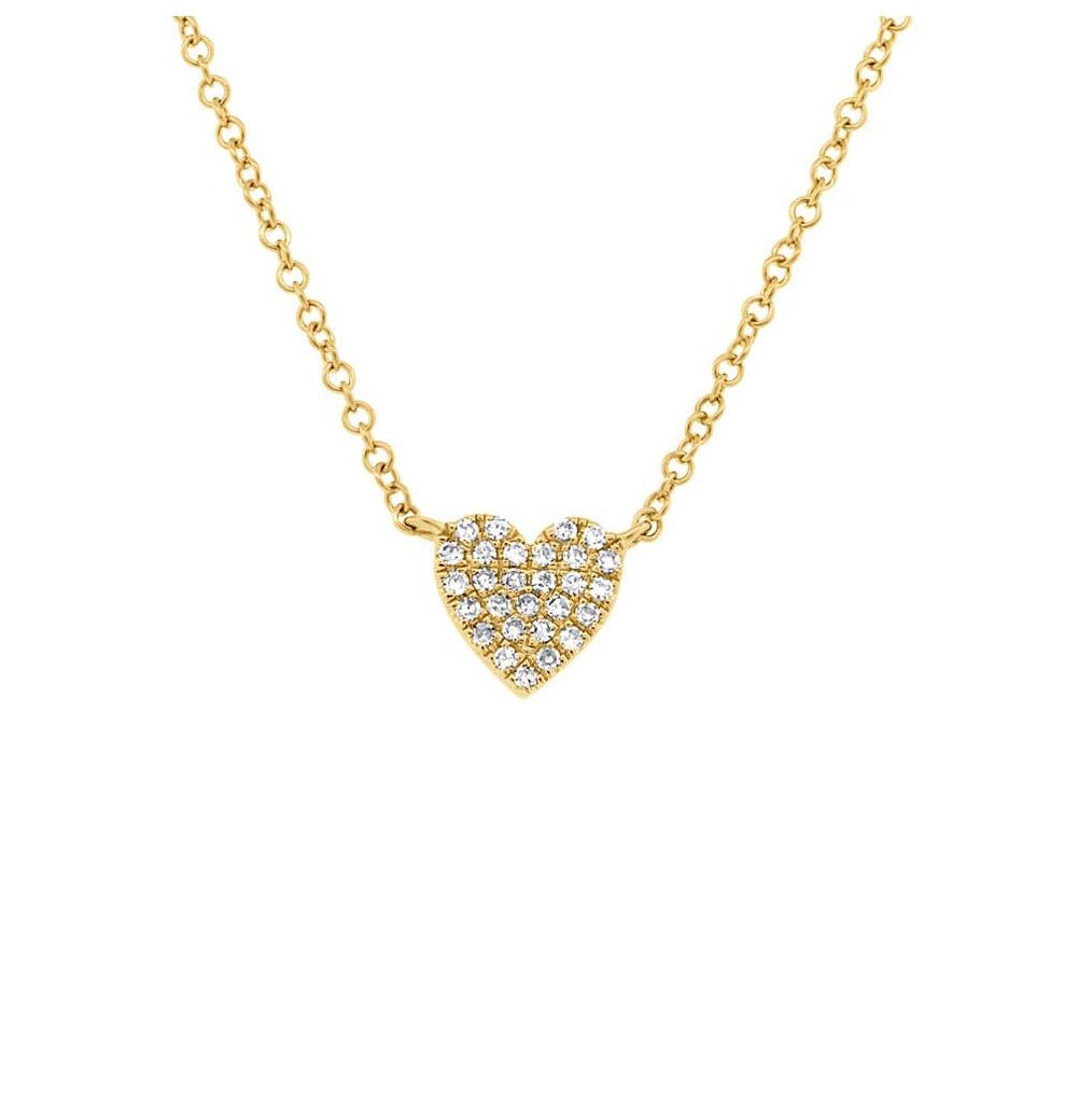 0.09 Ctw 14k Yellow Gold Diamond Heart Necklace