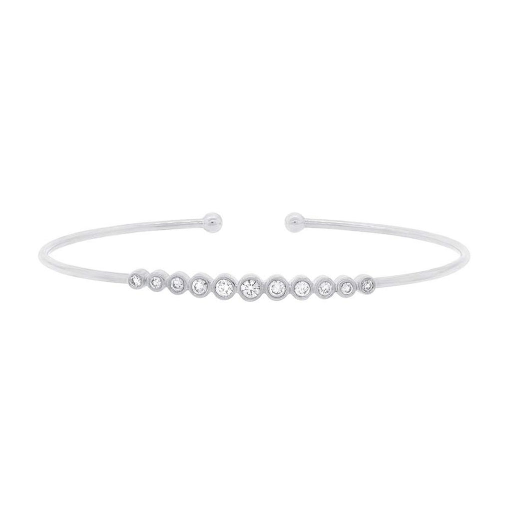 0.40 Ctw 14k White Gold Diamond Bangle Bracelet