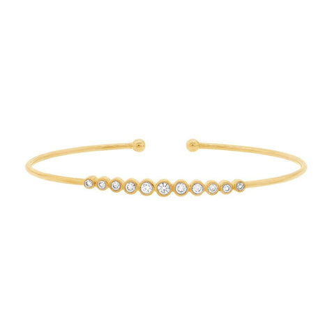 0.40 Ctw 14k Yellow Gold Diamond Bangle Bracelet