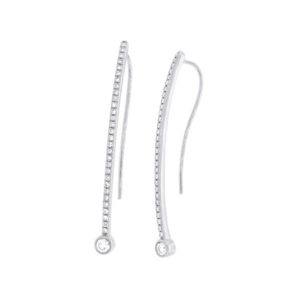 0.29 Ctw 14k White Gold Diamond Earring