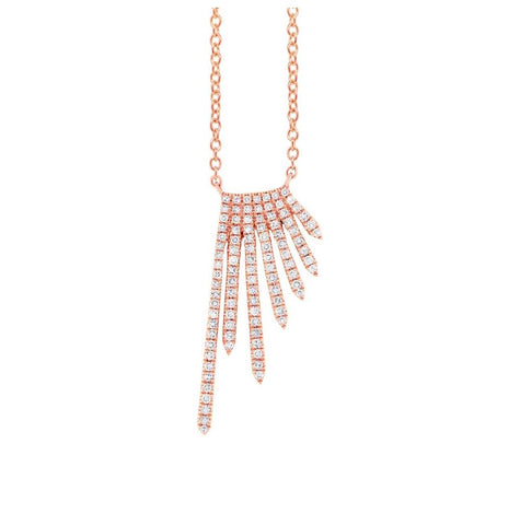 0.27 Ctw 14k Rose Gold Diamond Necklace