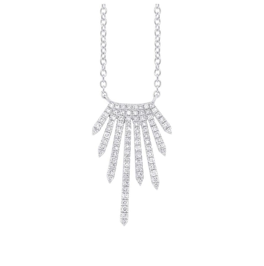 0.24 Ctw 14k White Gold Diamond Necklace