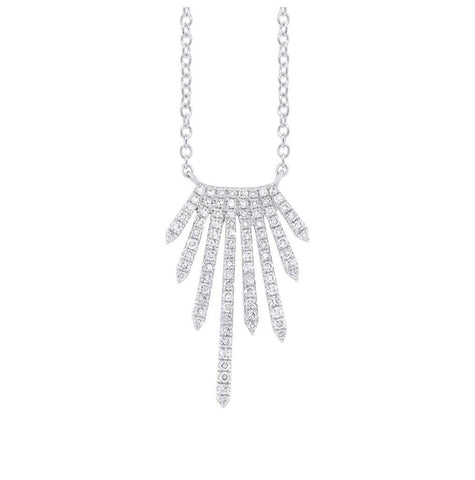 0.24 Ctw 14k White Gold Diamond Necklace