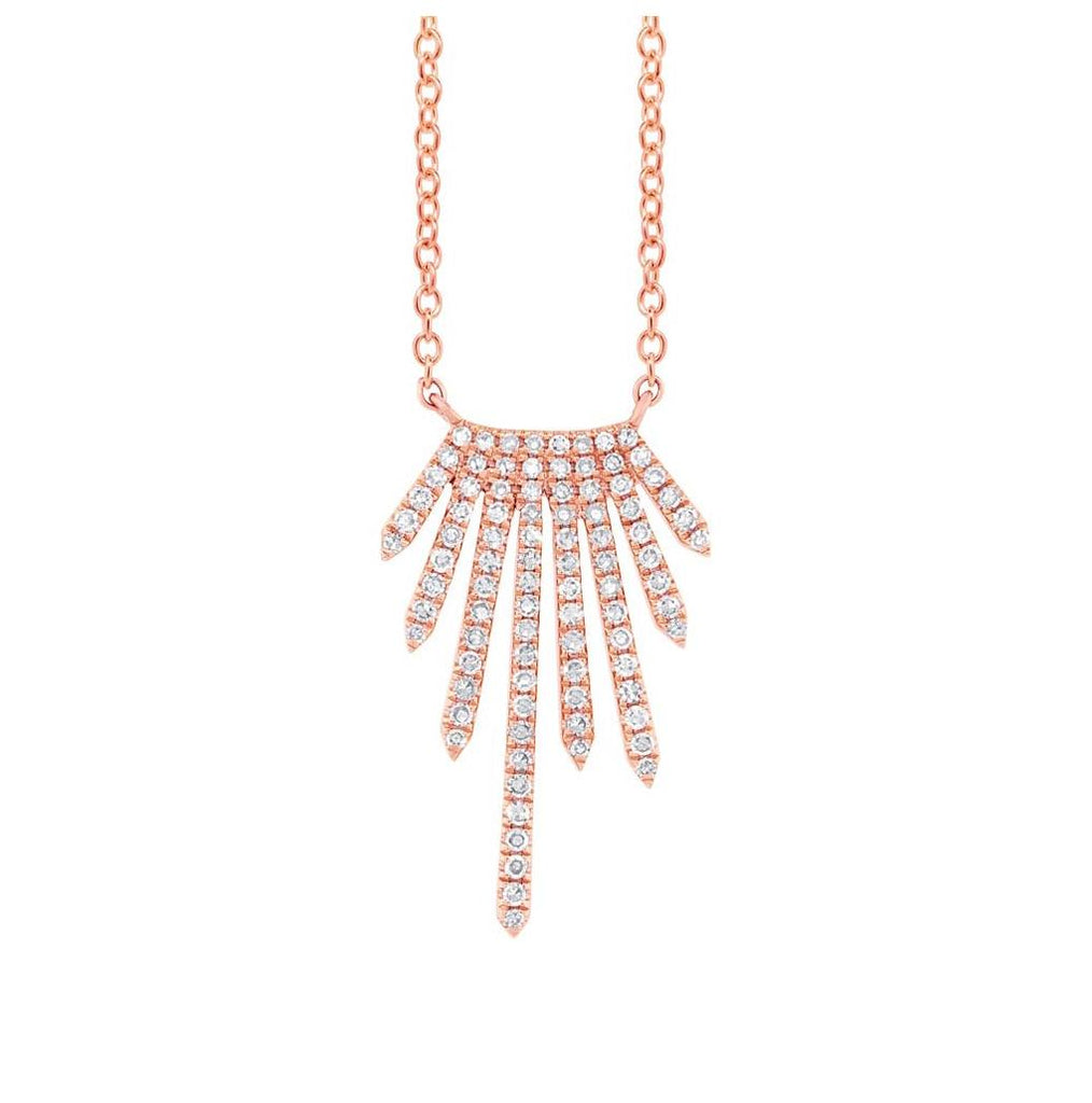 0.24 Ctw 14k Rose Gold Diamond Necklace