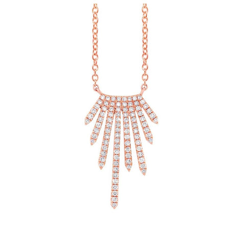 0.24 Ctw 14k Rose Gold Diamond Necklace