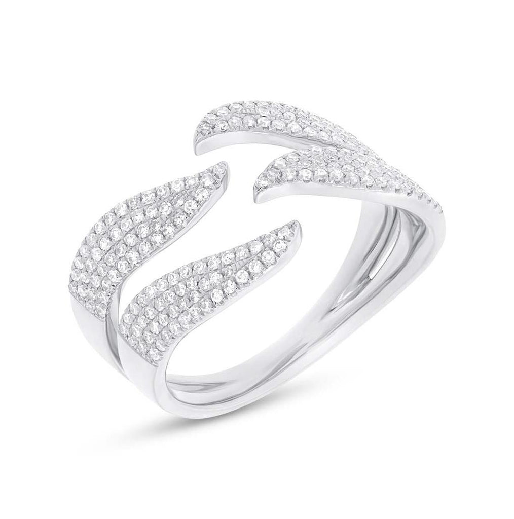 0.50 Ctw 14k White Gold Diamond Pave Womens Ring Size 6