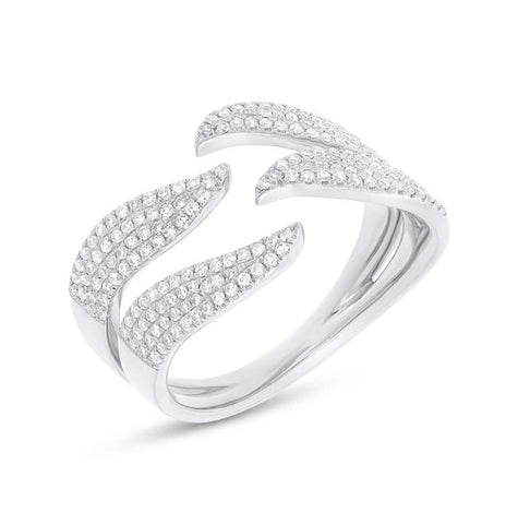 0.50 Ctw 14k White Gold Diamond Pave Womens Ring Size 6