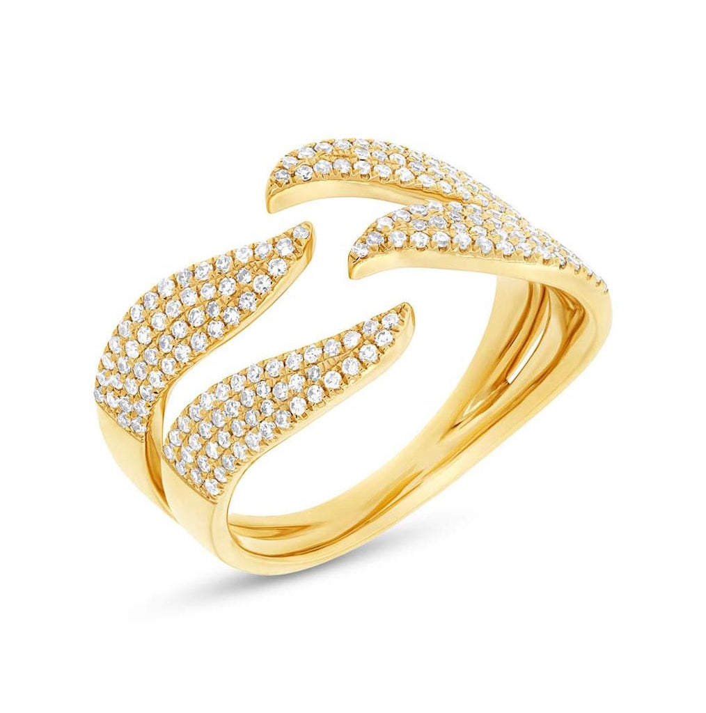 0.50 Ctw 14k Yellow Gold Diamond Pave Womens Ring