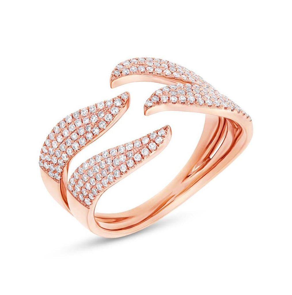 0.50 Ctw 14k Rose Gold Diamond Pave Womens Ring