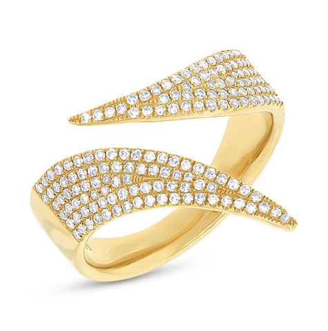 0.42 Ctw 14k Yellow Gold Diamond Pave Womens Ring