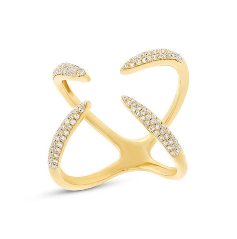 0.40 Ctw 14k Yellow Gold Diamond Claw Ring