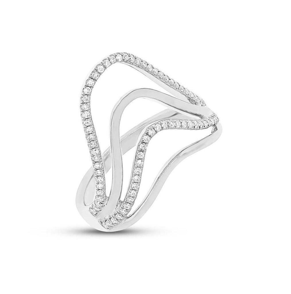 0.24 Ctw 14k White Gold Diamond Womens Ring