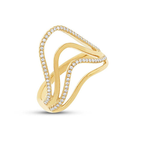 0.24 Ctw 14k Yellow Gold Diamond Womens Ring