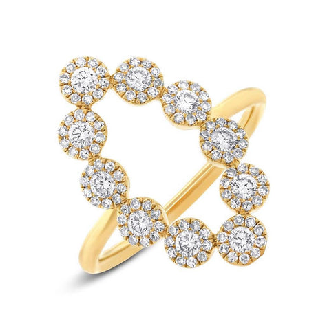 0.72 Ctw 14k Yellow Gold Diamond Womens Ring