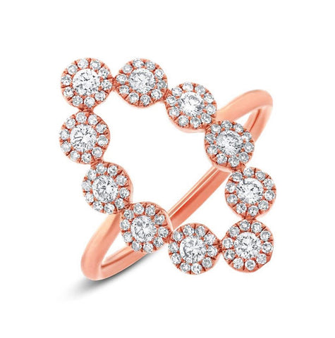 0.72 Ctw 14k Rose Gold Diamond Womens Ring