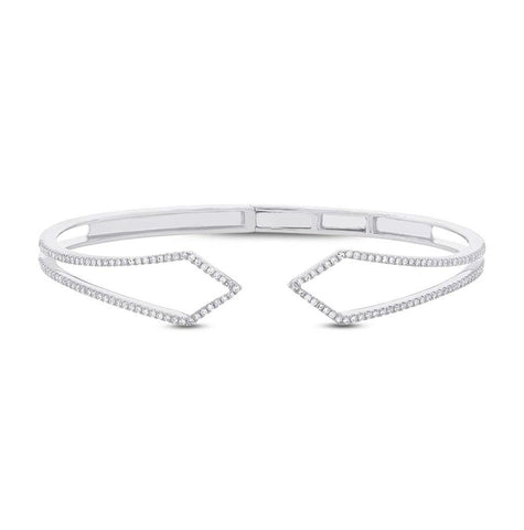 0.44 Ctw 14k White Gold Diamond Bangle Bracelet