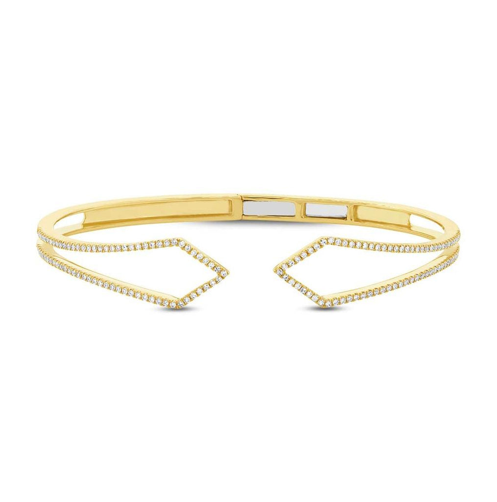 0.44 Ctw 14k Yellow Gold Diamond Bangle Bracelet