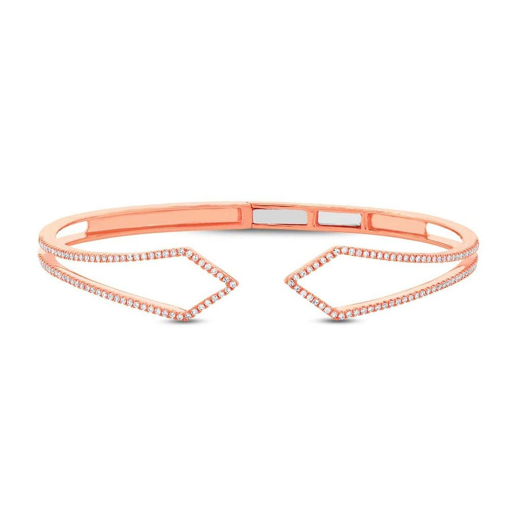 0.44 Ctw 14k Rose Gold Diamond Bangle Bracelet