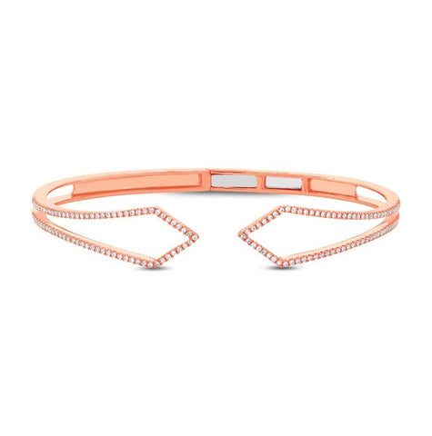 0.44 Ctw 14k Rose Gold Diamond Bangle Bracelet