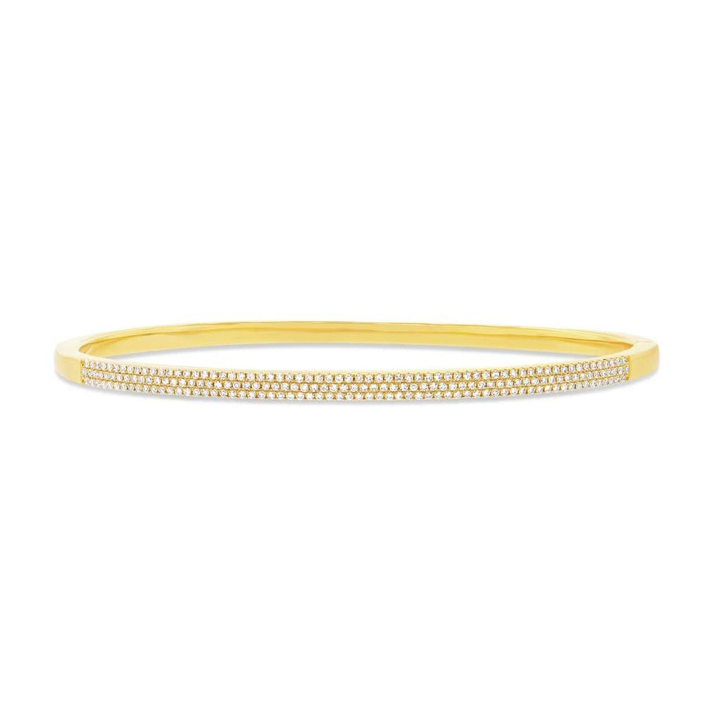 0.52 Ctw 14k Yellow Gold Diamond Pave Bangle Bracelet