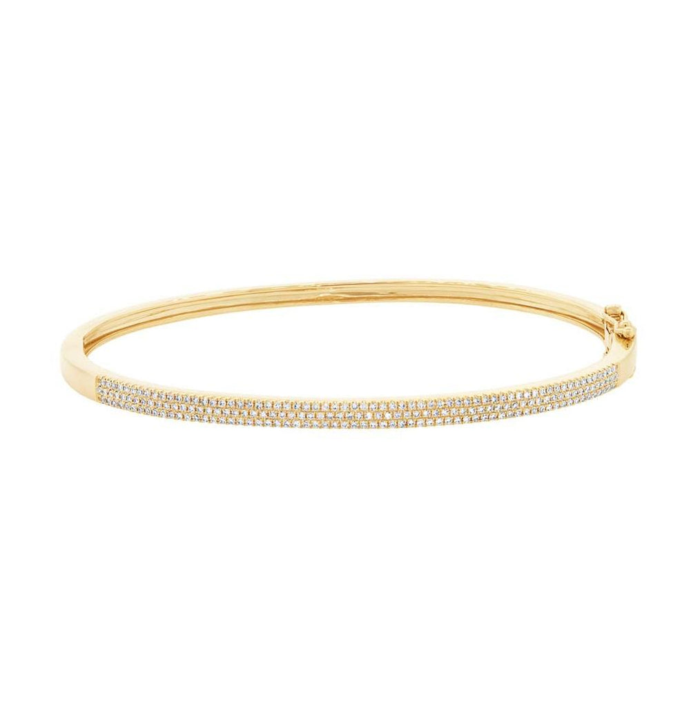 0.52 Ctw 14k Yellow Gold Diamond Pave Bangle Bracelet