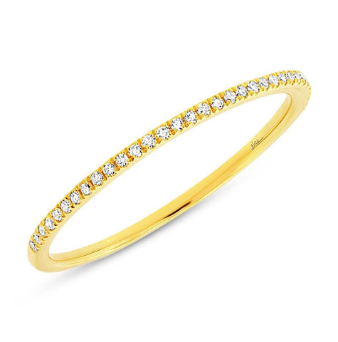 0.10 Ctw 14k Yellow Gold Diamond Womens Band Size 8.5