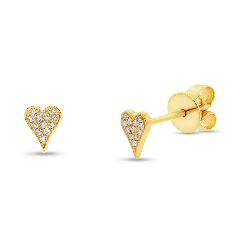 0.05 Ctw 14k Yellow Gold Diamond Pave Heart Earring