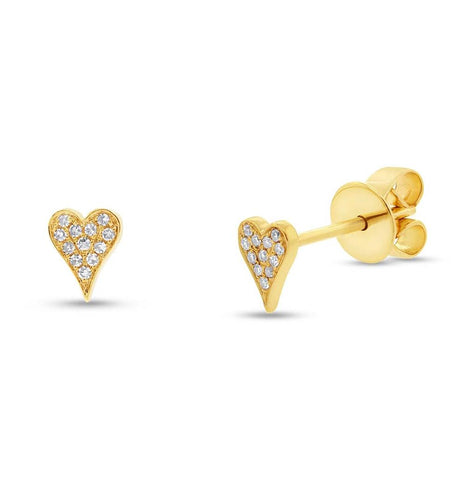 0.05 Ctw 14k Yellow Gold Diamond Pave Heart Earring