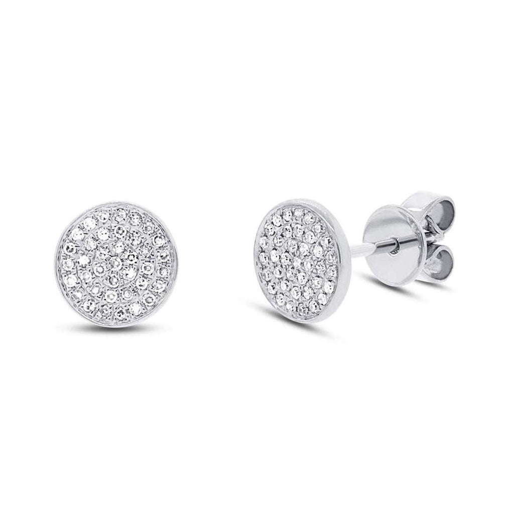 0.17 Ctw 14k White Gold Diamond Pave Stud Earring