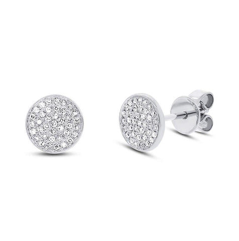 0.17 Ctw 14k White Gold Diamond Pave Stud Earring