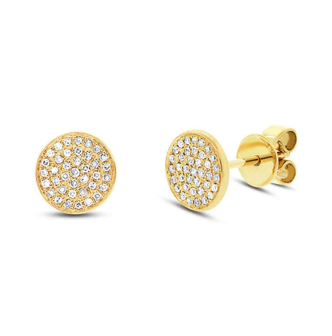 0.17 Ctw 14k Yellow Gold Diamond Pave Stud Earring