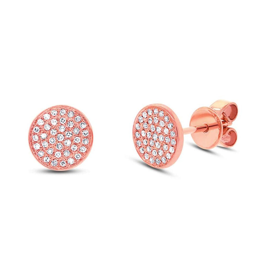 0.17 Ctw 14k Rose Gold Diamond Pave Stud Earring