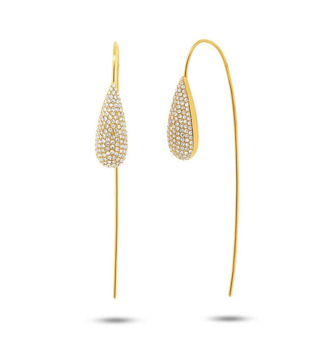 0.69 Ctw 14k Yellow Gold Diamond Pave Earring