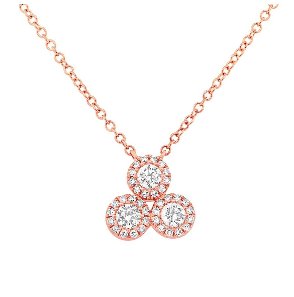 0.23 Ctw 14k Rose Gold Diamond Necklace