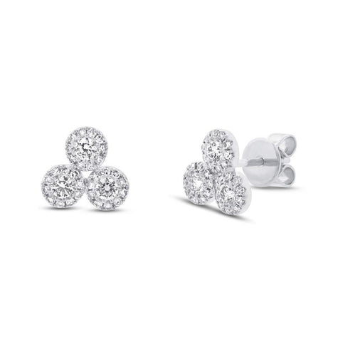 0.46 Ctw 14k White Gold Diamond Earring