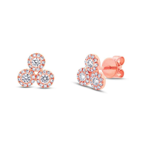 0.46 Ctw 14k Rose Gold Diamond Earring