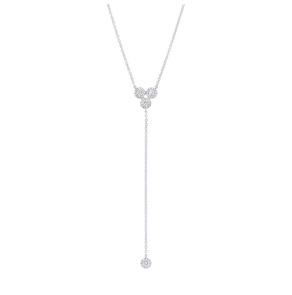 0.31 Ctw 14k White Gold Diamond Lariat Necklace