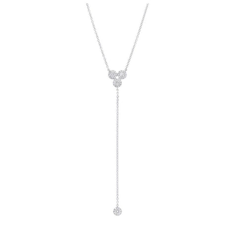 0.31 Ctw 14k White Gold Diamond Lariat Necklace