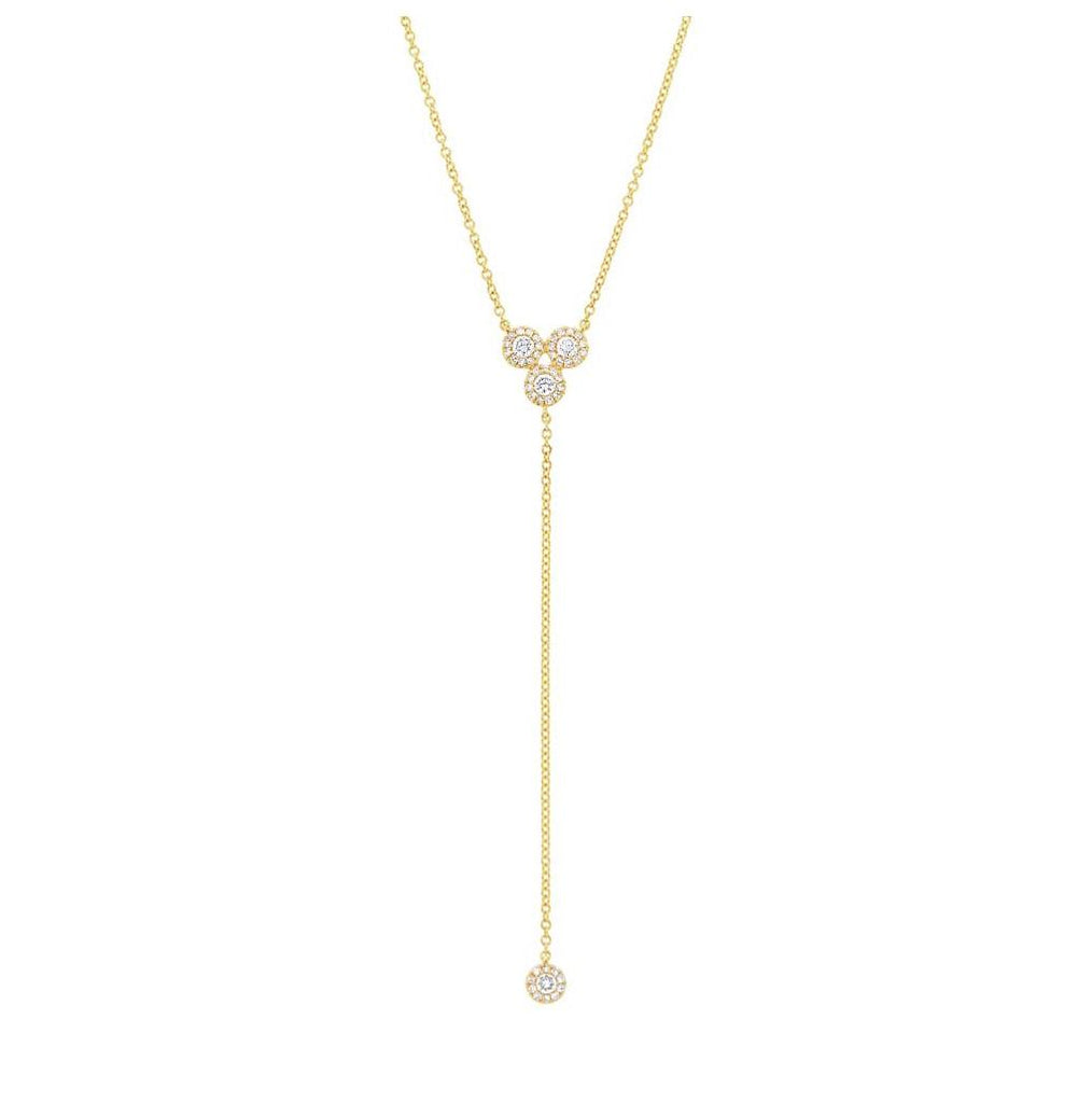 0.31 Ctw 14k Yellow Gold Diamond Lariat Necklace