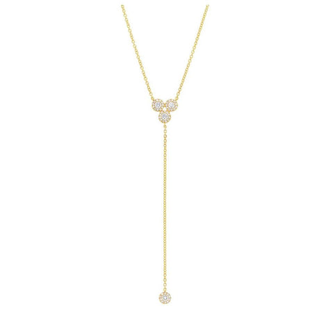 0.31 Ctw 14k Yellow Gold Diamond Lariat Necklace