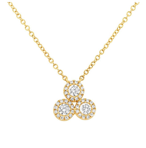 0.34 Ctw 14k Yellow Gold Diamond Necklace