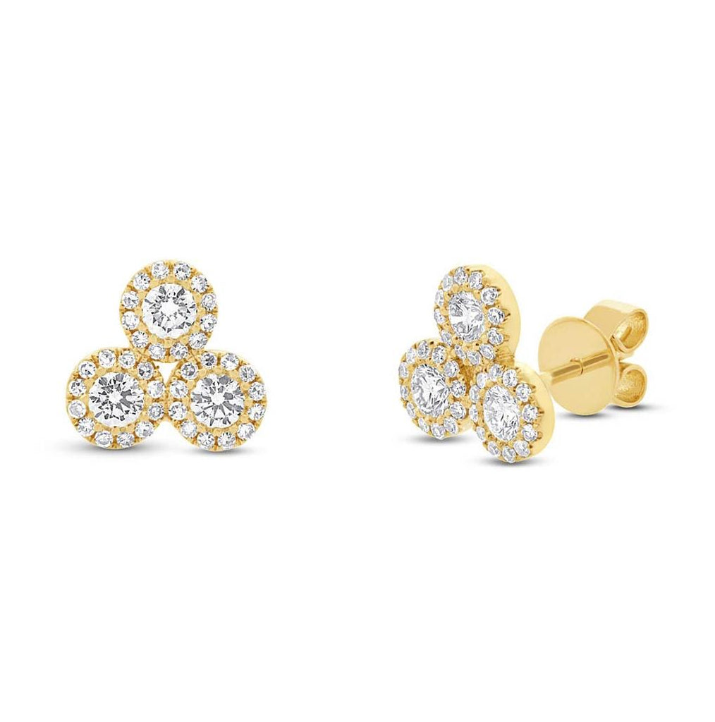 0.68 Ctw 14k Yellow Gold Diamond Earring