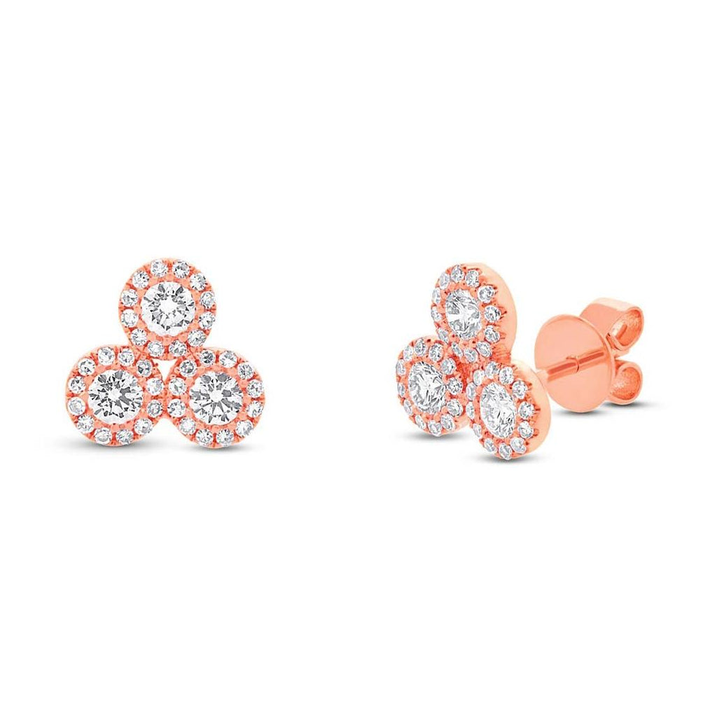 0.68 Ctw 14k Rose Gold Diamond Earring