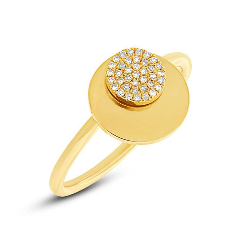 0.08 Ctw 14k Yellow Gold Diamond Circle Ring