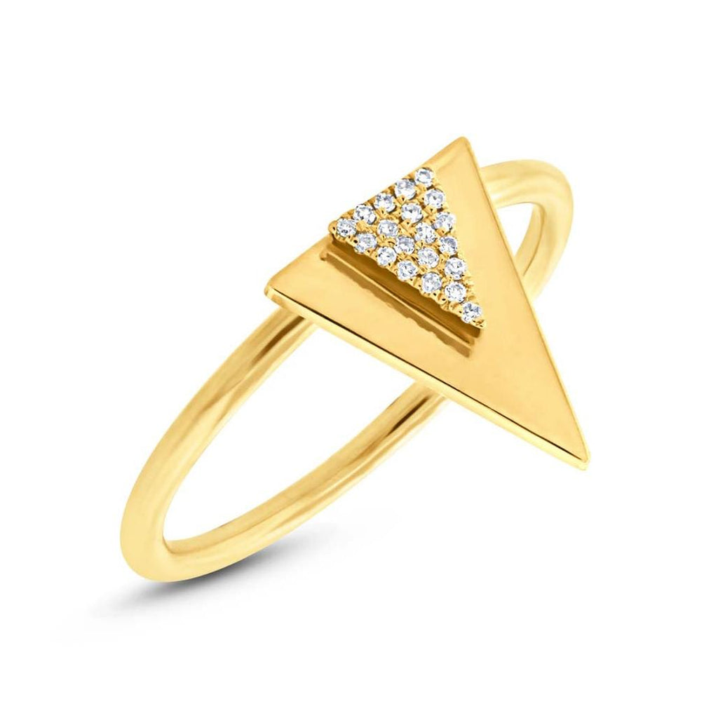 0.05 Ctw 14k Yellow Gold Diamond Triangle Ring