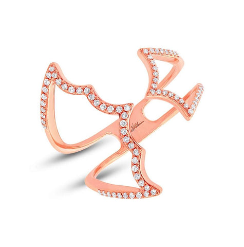 0.18 Ctw 14k Rose Gold Diamond Womens Ring